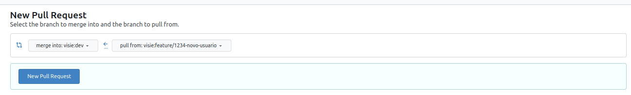 Seleção de branches do PR